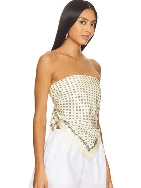 REVOLVE EAVES Paola Scarf in Pastel Yellow  Bandana-Style Tube Top - One Size
